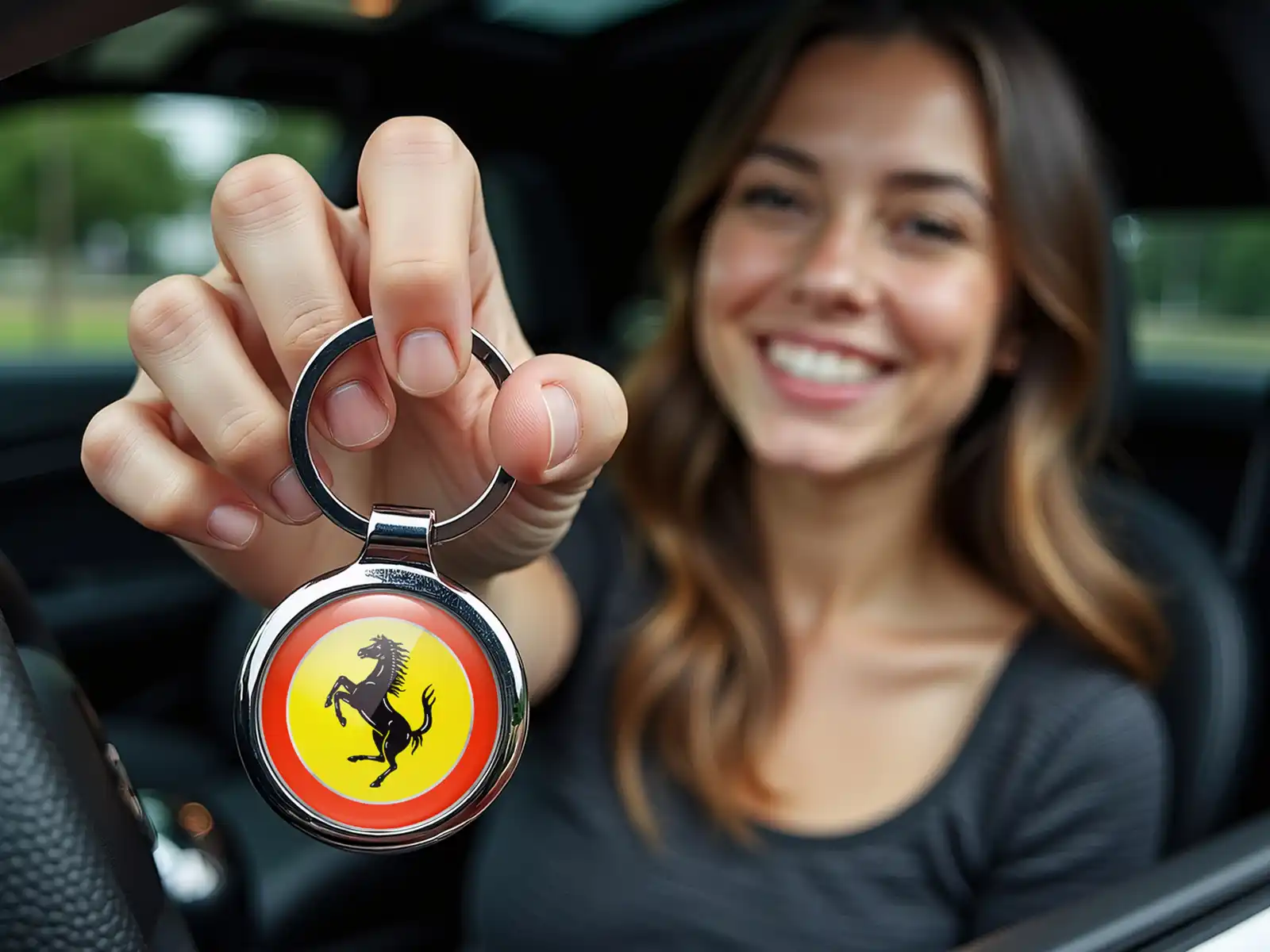 Ferrari Porte-clés Gravés Logo Métal Premium